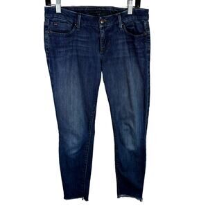Joe's Jeans Medium Wash Chelsea Skinny Ankle Fit Low Rise Raw Hem Jeans Size 27